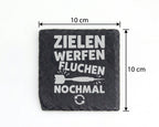 Schiefer Untersetzer Dart Zielen Werfen Fluchen Nochmal - Lustiges Ges – Bild 4