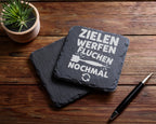 Schiefer Untersetzer Dart Zielen Werfen Fluchen Nochmal - Lustiges Ges – Bild 5