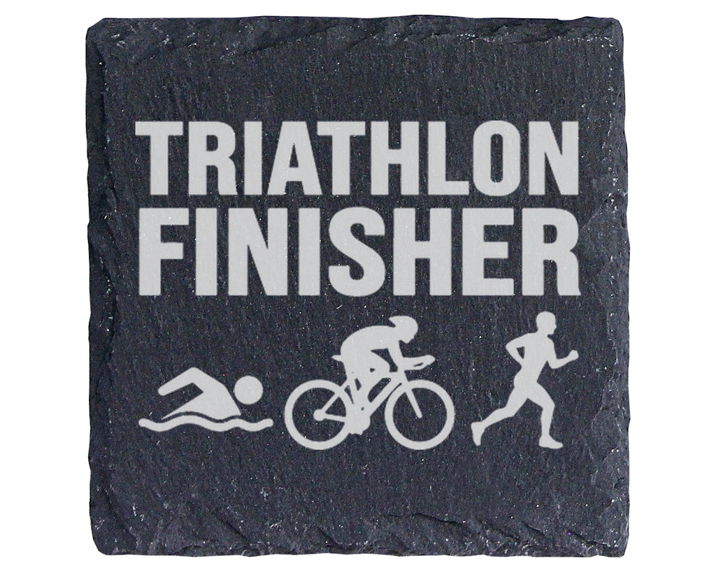 Schiefer Untersetzer Triathlon Finisher Motiv - Geschenk für Triathlet – Bild 1