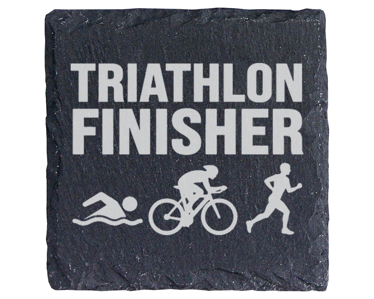 Schiefer Untersetzer Triathlon Finisher Motiv - Geschenk für Triathlet – Bild 1