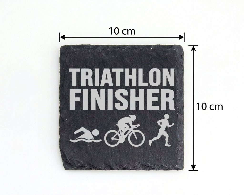 Schiefer Untersetzer Triathlon Finisher Motiv - Geschenk für Triathlet – Bild 4