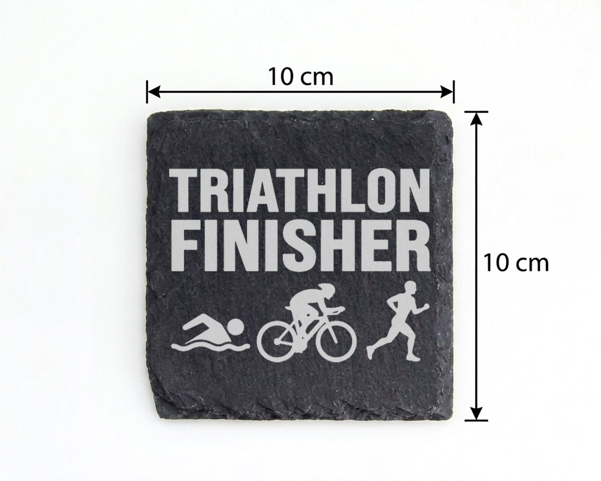 Schiefer Untersetzer Triathlon Finisher Motiv - Geschenk für Triathlet – Bild 4