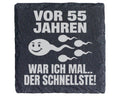 Schiefer Untersetzer Spruch 55 Jahre Schnellste - Lustiges Geschenk Fü – Bild 1