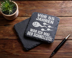 Schiefer Untersetzer Spruch 55 Jahre Schnellste - Lustiges Geschenk Fü – Bild 5