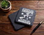 Schiefer Untersetzer Paintball Markierer Keine Therapie Nur Markieren  – Bild 5