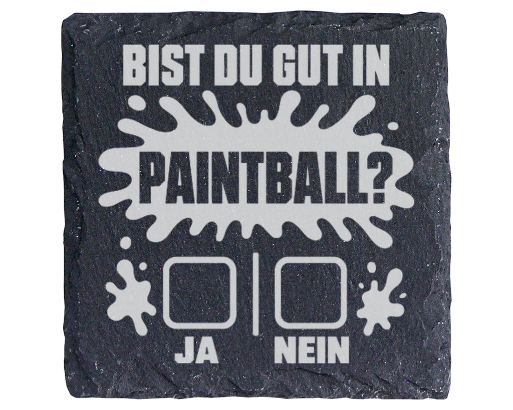 Schiefer Untersetzer Bist Du Gut In Paintball - Lustiges Geschenk für  – Bild 1