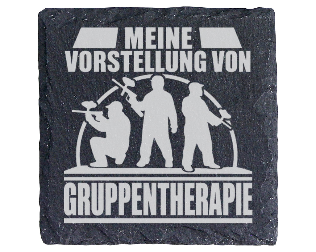 Schiefer Untersetzer Paintball Meine Vorstellung Von Gruppentherapie - – Bild 1
