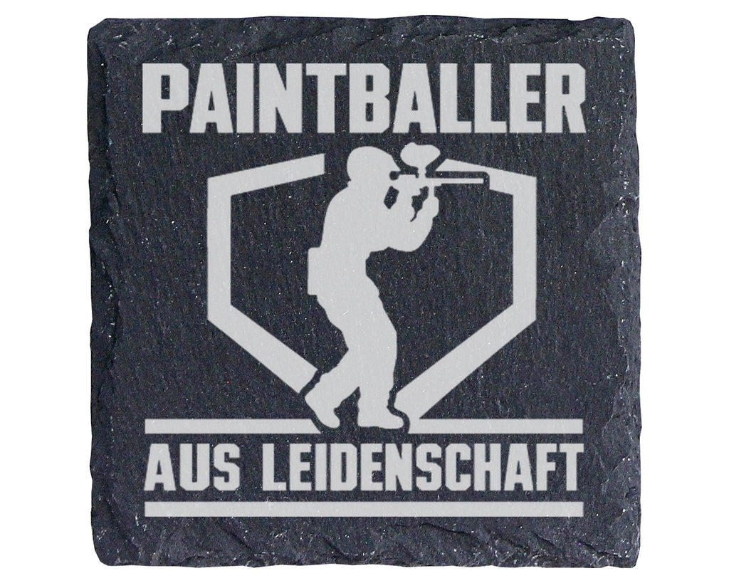 Schiefer Untersetzer Paintballer Aus Leidenschaft - Geschenk für Spiel – Bild 1