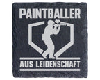 Schiefer Untersetzer Paintballer Aus Leidenschaft - Geschenk für Spiel – Bild 1