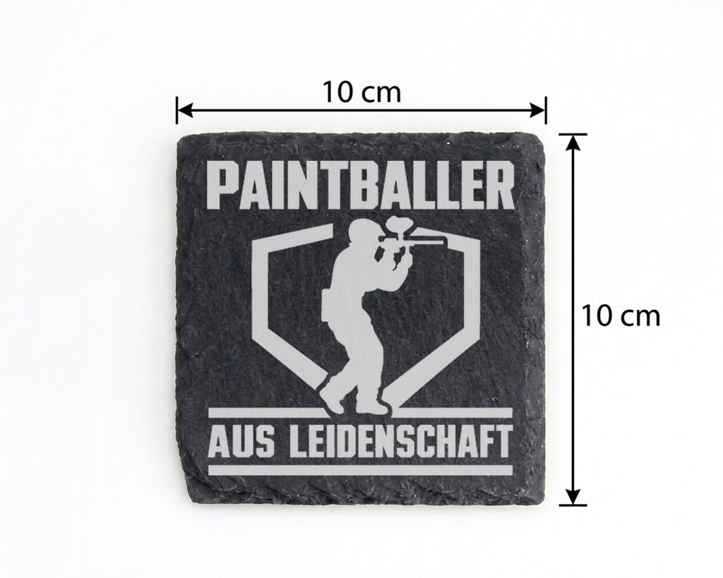 Schiefer Untersetzer Paintballer Aus Leidenschaft - Geschenk für Spiel – Bild 4