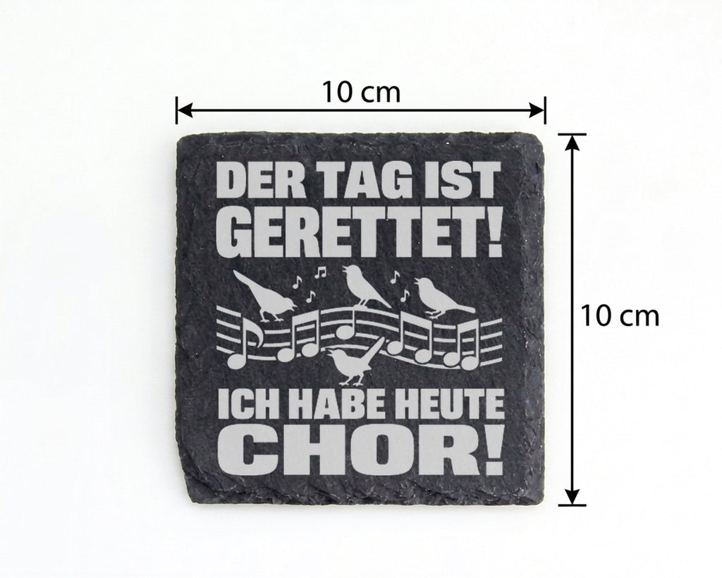 Schiefer Untersetzer Vögel Der Tag Ist Gerettet Chor Spruch - Geschenk – Bild 4
