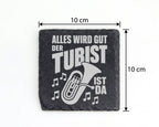 Schiefer Untersetzer Tuba Spruch Alles Wird Gut - Geschenk Für Tubist  – Bild 4