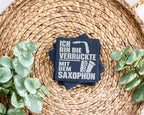 Schiefer Untersetzer Saxophon Ich Bin Die Verrückte - Geschenk für Mus – Bild 3