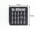 Schiefer Untersetzer Musiknoten Be Different Spruch - Geschenk für Mus – Bild 4