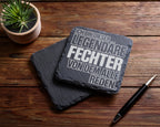 Schiefer Untersetzer Legendärer Fechter Spruch - Geschenk für Sportler – Bild 5