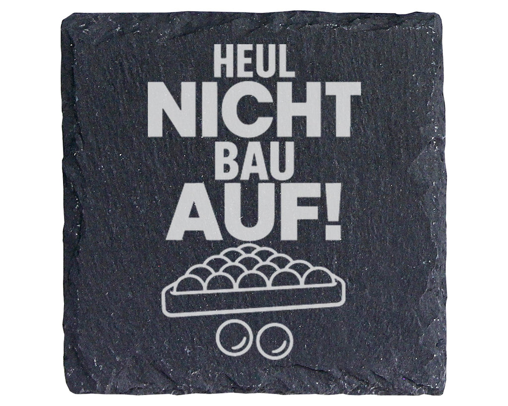 Schiefer Untersetzer Billard Heul Nicht Bau Auf - Geschenk für Poolspi – Bild 1