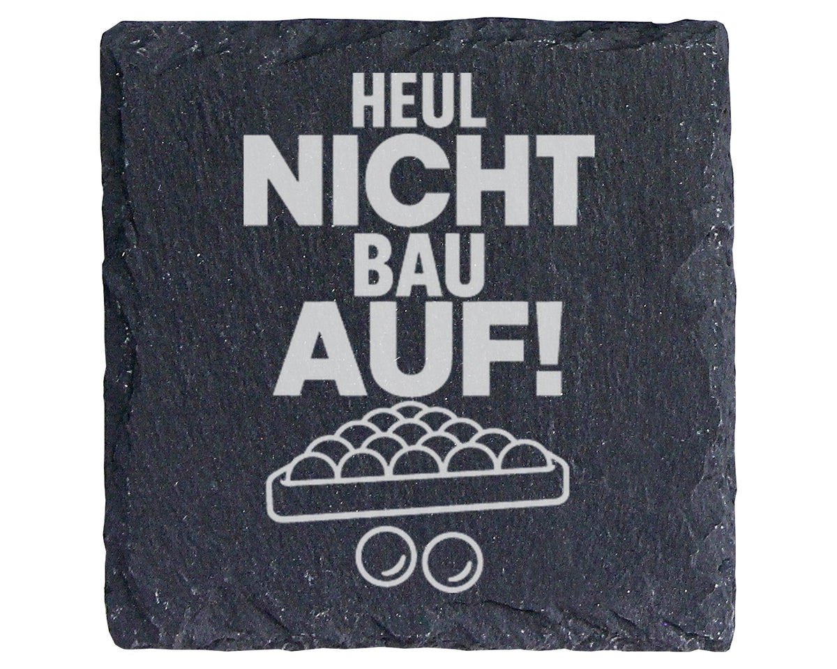 Schiefer Untersetzer Billard Heul Nicht Bau Auf - Geschenk für Poolspi – Bild 1