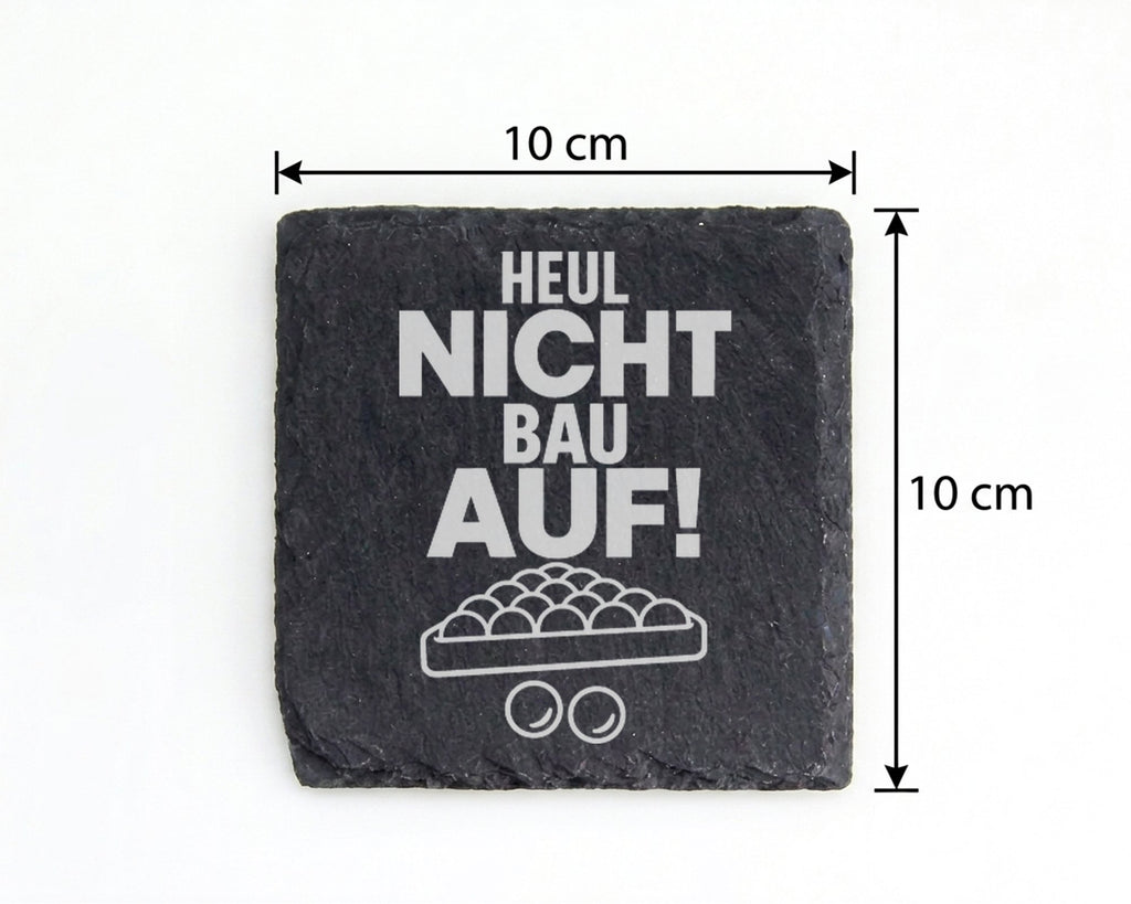 Schiefer Untersetzer Billard Heul Nicht Bau Auf - Geschenk für Poolspi – Bild 4