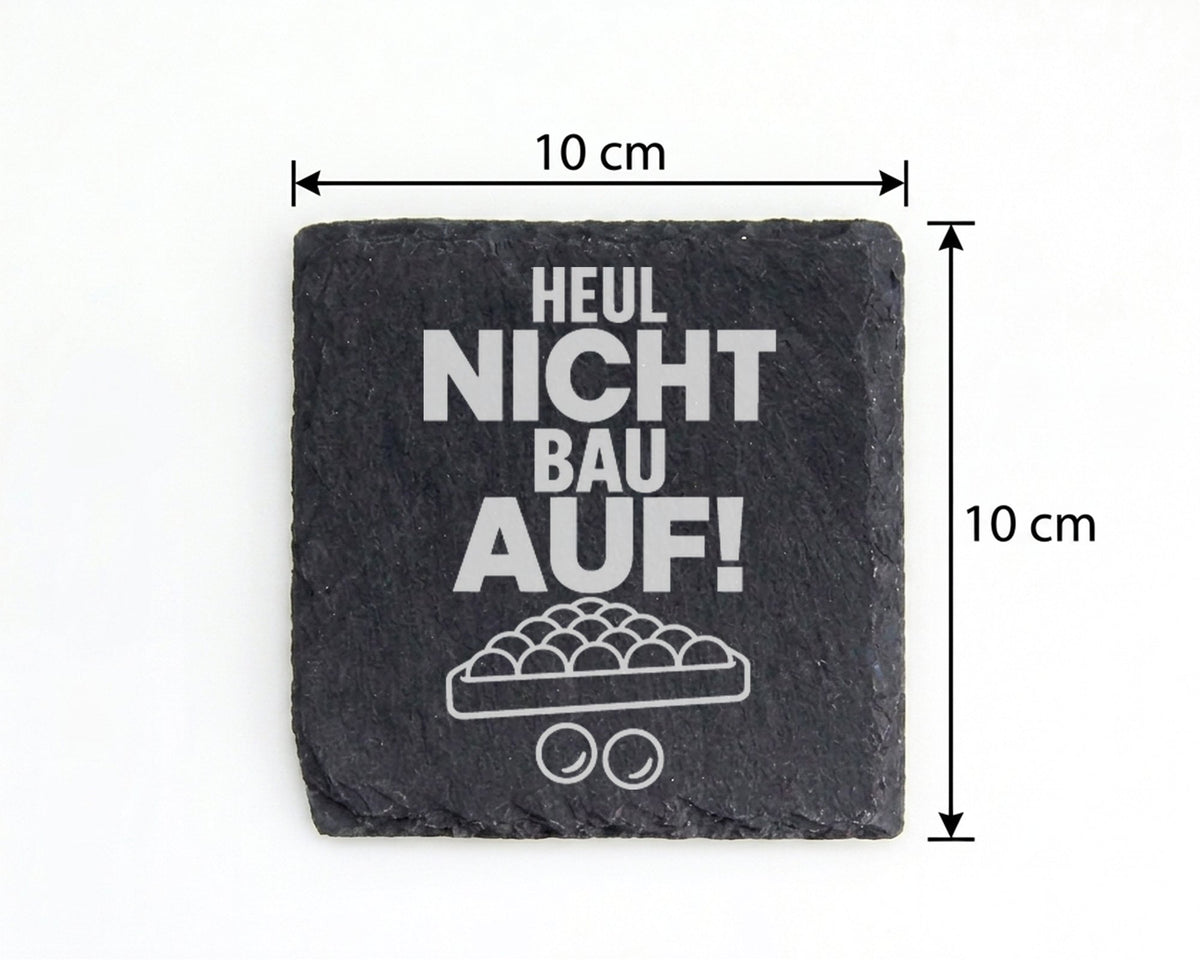 Schiefer Untersetzer Billard Heul Nicht Bau Auf - Geschenk für Poolspi – Bild 4