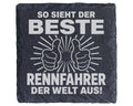 Schiefer Untersetzer Bester Rennfahrer der Welt Spruch - Geschenk für  – Bild 1