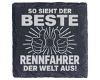 Schiefer Untersetzer Bester Rennfahrer der Welt Spruch - Geschenk für  – Bild 1