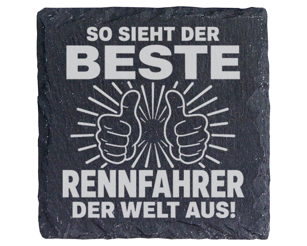 Schiefer Untersetzer Bester Rennfahrer der Welt Spruch - Geschenk für  – Bild 1