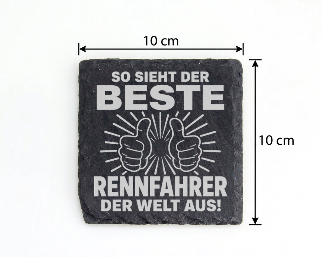 Schiefer Untersetzer Bester Rennfahrer der Welt Spruch - Geschenk für  – Bild 4
