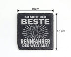 Schiefer Untersetzer Bester Rennfahrer der Welt Spruch - Geschenk für  – Bild 4
