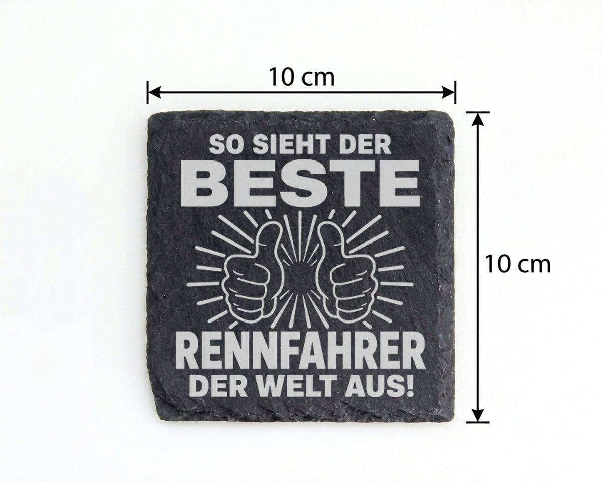 Schiefer Untersetzer Bester Rennfahrer der Welt Spruch - Geschenk für  – Bild 4
