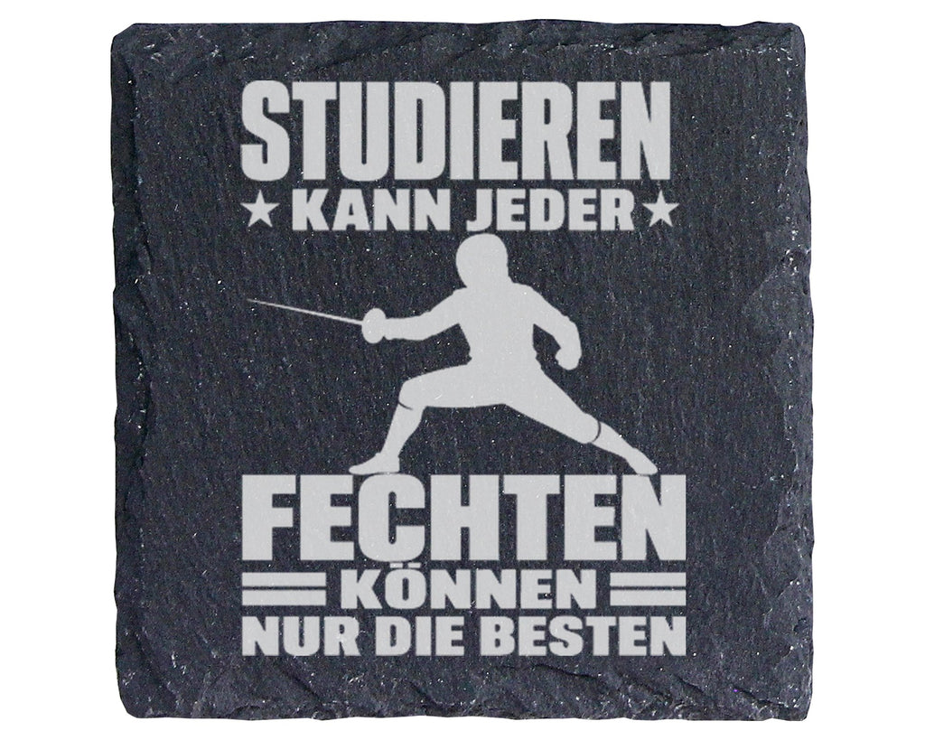 Schiefer Untersetzer Fechten Können Nur Die Besten - Geschenk für Fech – Bild 1