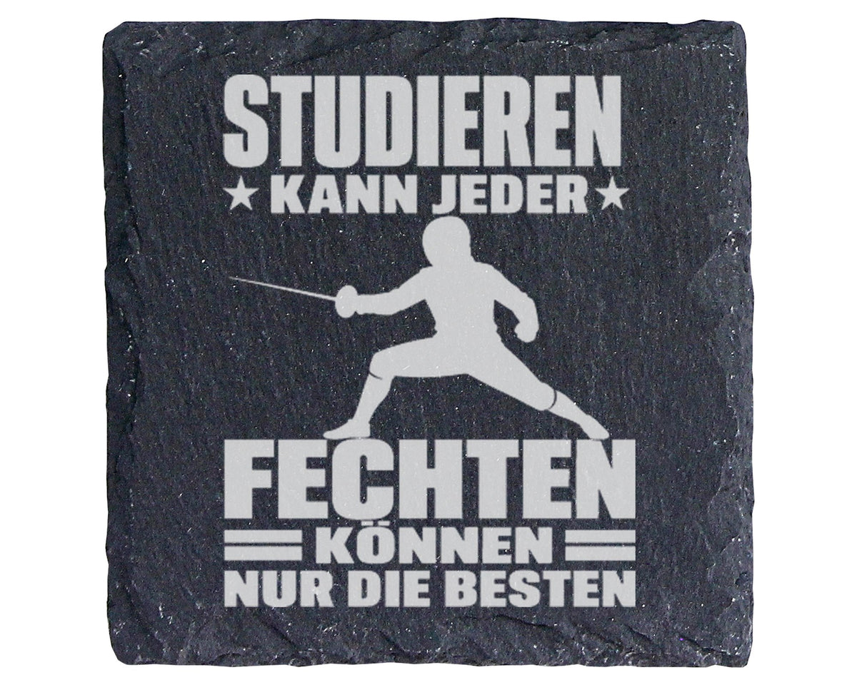 Schiefer Untersetzer Fechten Können Nur Die Besten - Geschenk für Fech – Bild 1