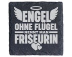 Schiefer Untersetzer Engel Ohne Flügel Nennt Man Friseurin - Geschenk  – Bild 1