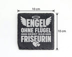 Schiefer Untersetzer Engel Ohne Flügel Nennt Man Friseurin - Geschenk  – Bild 4