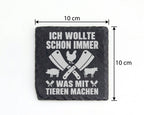 Schiefer Untersetzer Metzger Spruch Was Mit Tieren Machen - Lustiges G – Bild 4