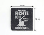 Schiefer Untersetzer Ene Mene Fichte Hacke Schichte - Lustiges Geschen – Bild 4