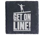 Schiefer Untersetzer Slackline Get On Line - Geschenk Für Slackliner S – Bild 1