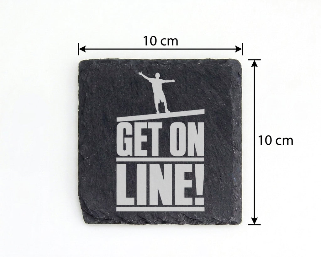 Schiefer Untersetzer Slackline Get On Line - Geschenk Für Slackliner S – Bild 4