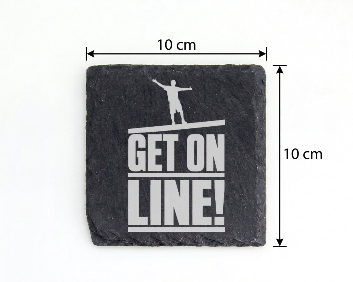 Schiefer Untersetzer Slackline Get On Line - Geschenk Für Slackliner S – Bild 4