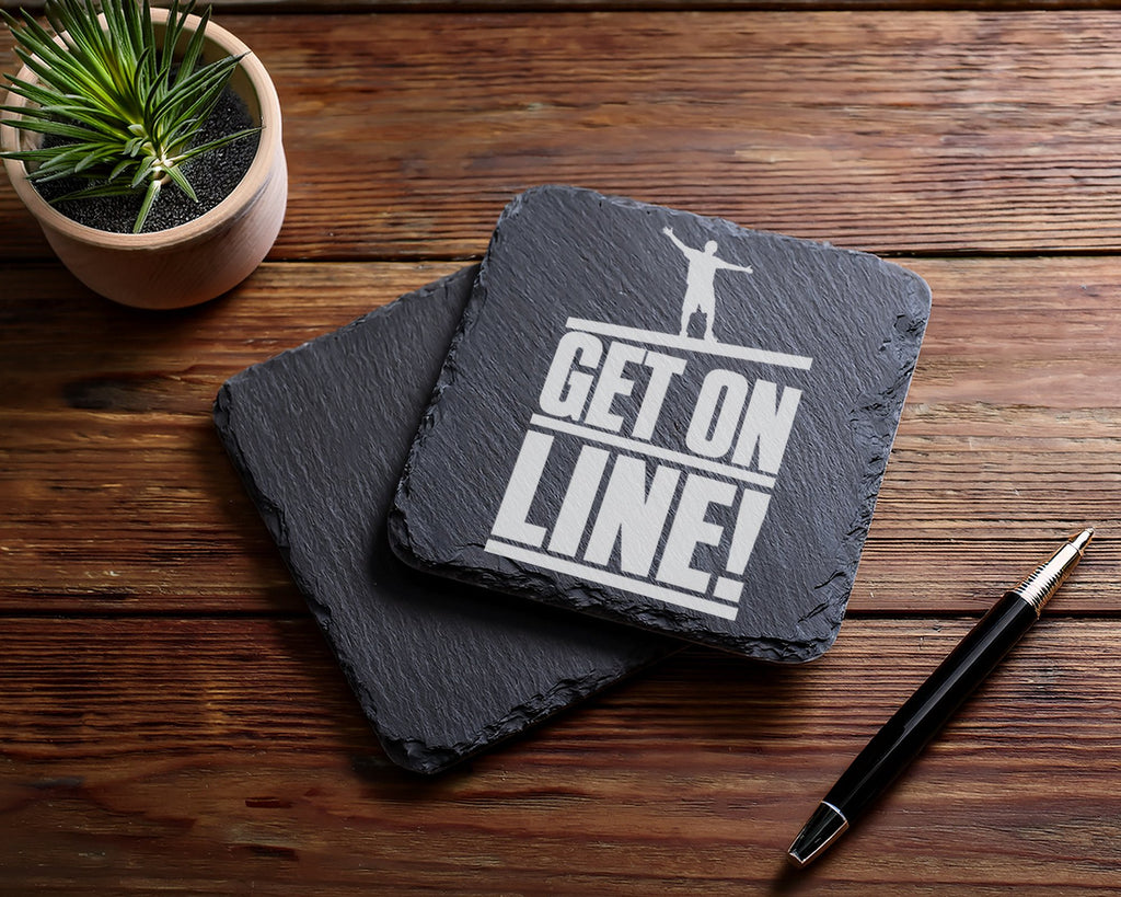 Schiefer Untersetzer Slackline Get On Line - Geschenk Für Slackliner S – Bild 5