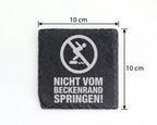 Schiefer Untersetzer Nicht Vom Beckenrand Springen - Lustiges Geschenk – Bild 4