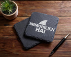 Schiefer Untersetzer Immobilien Hai - Lustiges Geschenk für Makler Inv – Bild 5