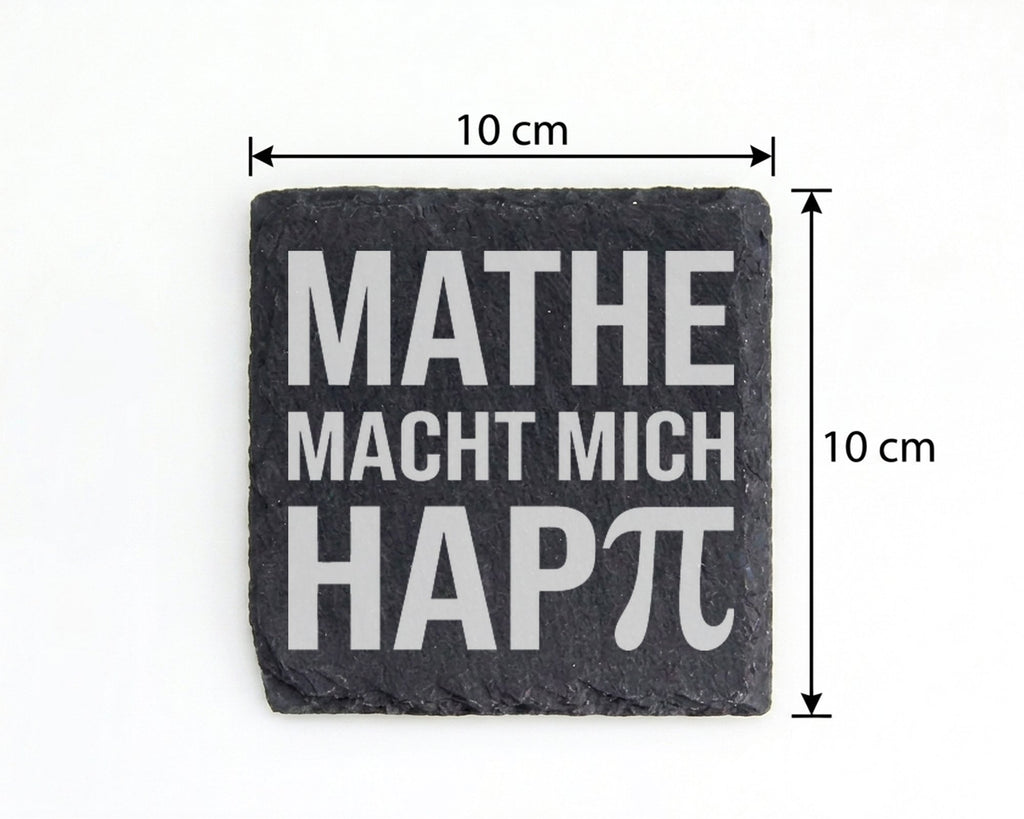 Schiefer Untersetzer Mathe Macht Mich Happy Pi - Geschenk für Mathemat – Bild 4