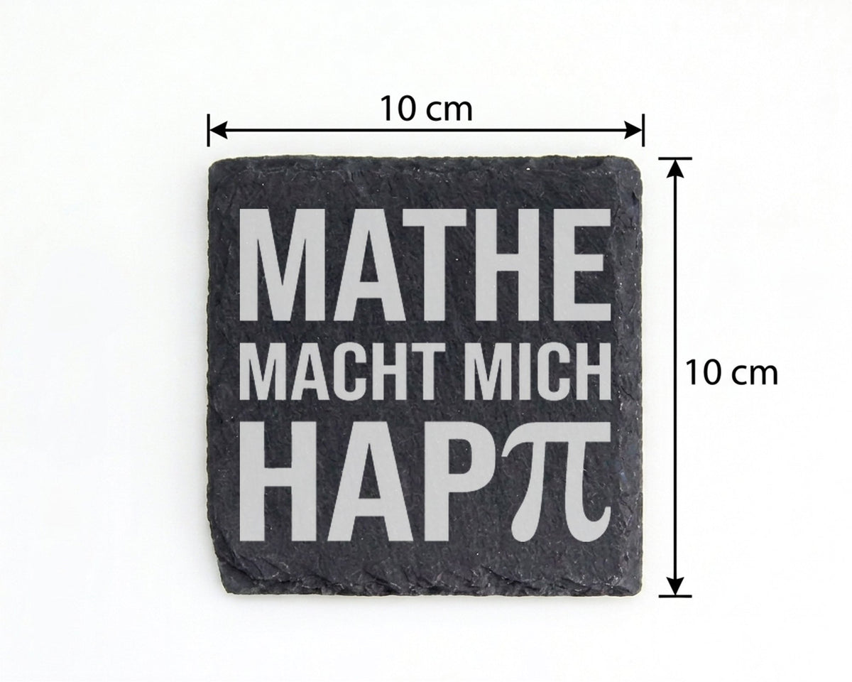 Schiefer Untersetzer Mathe Macht Mich Happy Pi - Geschenk für Mathemat – Bild 4