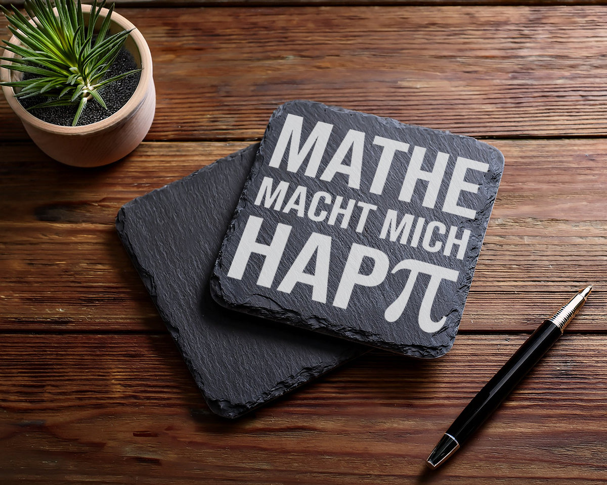 Schiefer Untersetzer Mathe Macht Mich Happy Pi - Geschenk für Mathemat – Bild 5