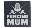 Schiefer Untersetzer Fencing Mom - Geschenk für Fechter Mama - Sport D – Bild 1