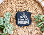 Schiefer Untersetzer Fencing Mom - Geschenk für Fechter Mama - Sport D – Bild 3