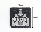 Schiefer Untersetzer Fencing Mom - Geschenk für Fechter Mama - Sport D – Bild 4