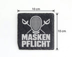 Schiefer Untersetzer Fechten Maskenpflicht Spruch - Geschenk für Fecht – Bild 4