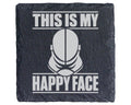 Schiefer Untersetzer Fechtmaske This Is My Happy Face - Lustiges Gesch – Bild 1