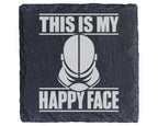Schiefer Untersetzer Fechtmaske This Is My Happy Face - Lustiges Gesch – Bild 1
